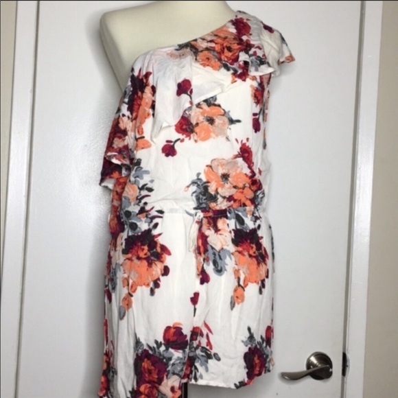 One shoulder floral print romper - Picture 2 of 7